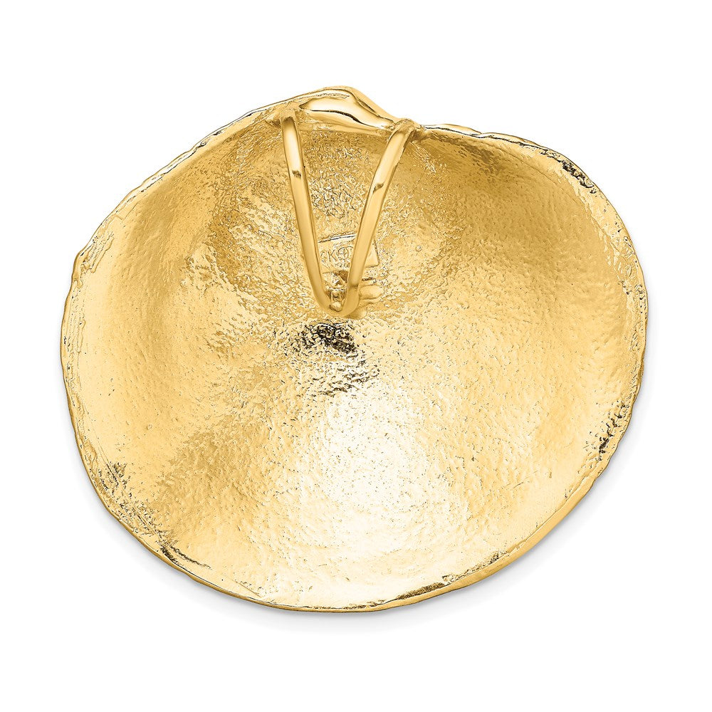 14k Yellow Gold Clam Shell Slide