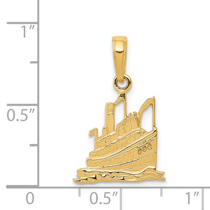 14K Yellow Gold Cruise Ship Pendant