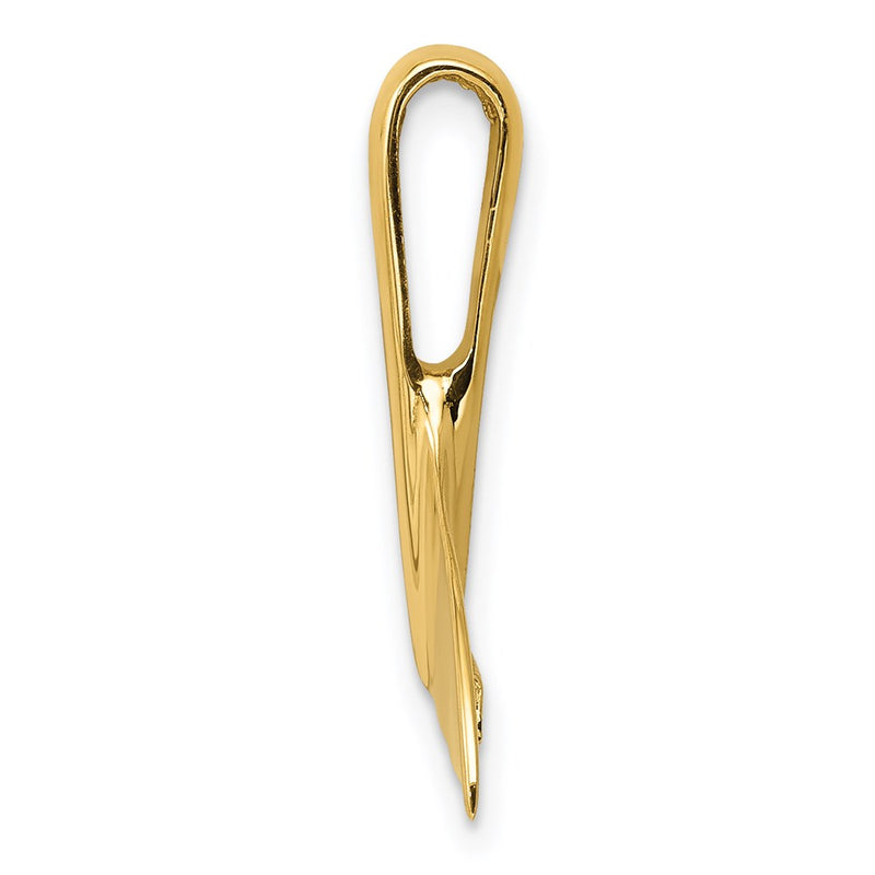 14K Yellow Gold Whale Tail Chain Slide