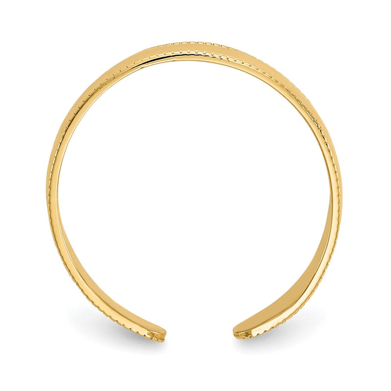 14K Yellow Gold Milgrain Adjustable Toe Ring