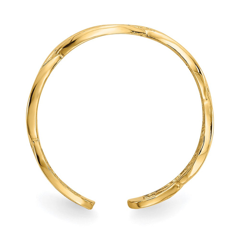 14K Yellow Gold Weave Toe Ring