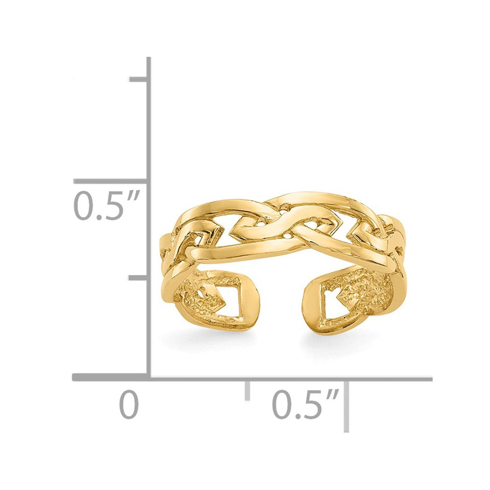 14K Yellow Gold Weave Toe Ring
