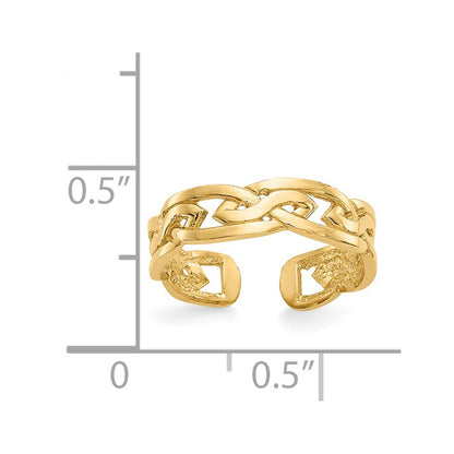 14K Yellow Gold Weave Toe Ring