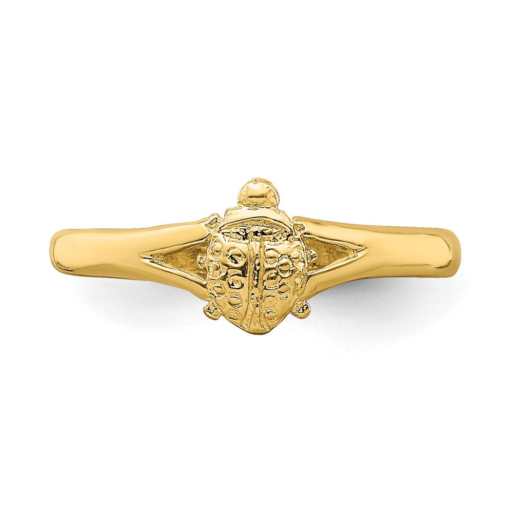 14K Yellow Gold Ladybug Baby Ring