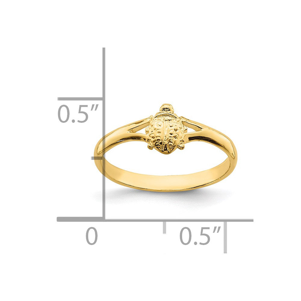 14K Yellow Gold Ladybug Baby Ring