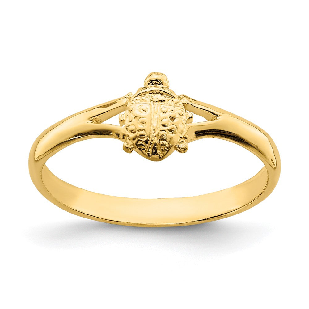 14K Yellow Gold Ladybug Baby Ring