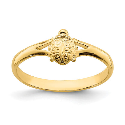 14K Yellow Gold Ladybug Baby Ring