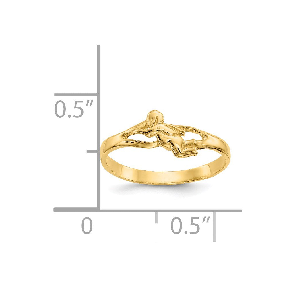 14K Yellow Gold Angel Baby Ring