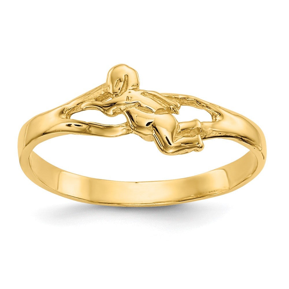 14K Yellow Gold Angel Baby Ring