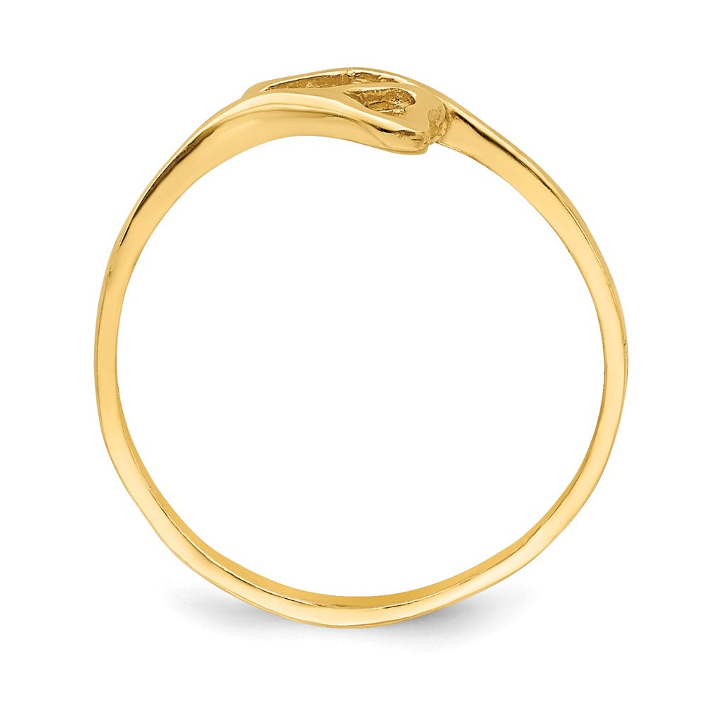 14K Yellow Gold Double Heart Baby Ring