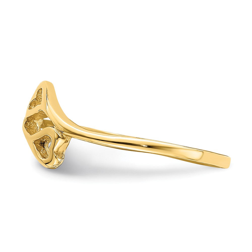 14K Yellow Gold Double Heart Baby Ring