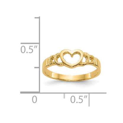 14K Yellow Gold Heart Baby Ring