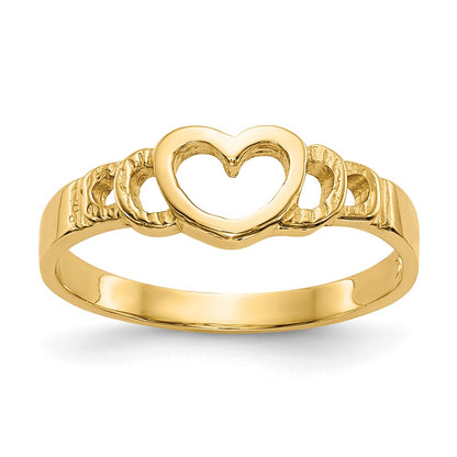14K Yellow Gold Heart Baby Ring