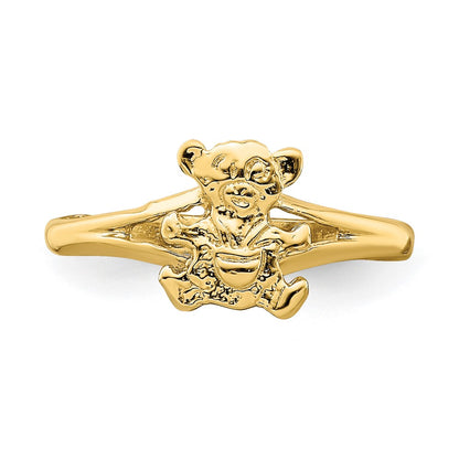 14K Yellow Gold Teddy Bear Baby Ring
