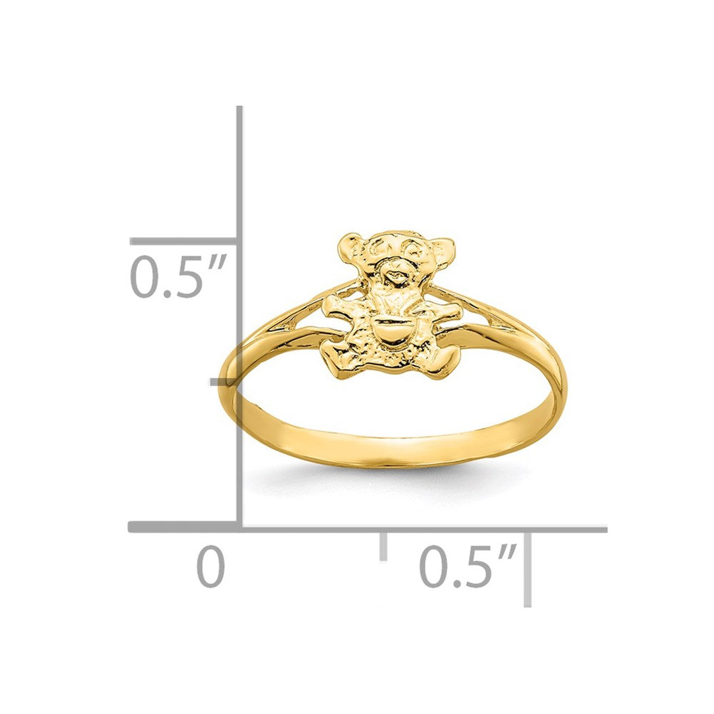 14K Yellow Gold Teddy Bear Baby Ring