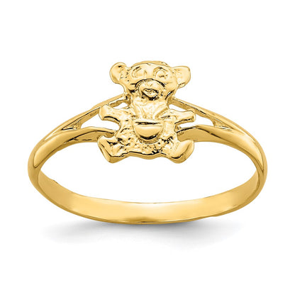 14K Yellow Gold Teddy Bear Baby Ring