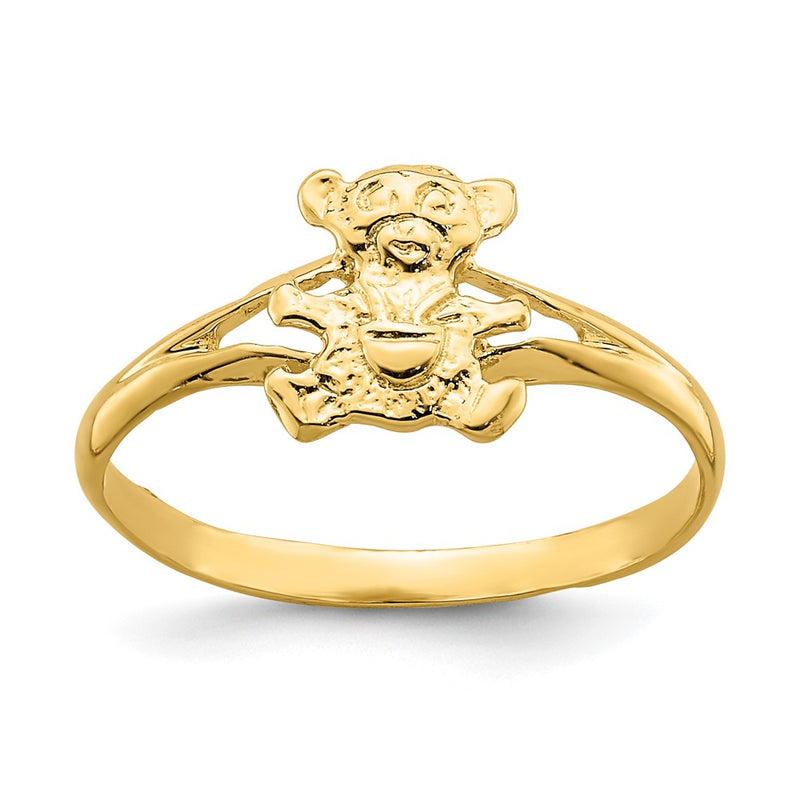 14K Yellow Gold Teddy Bear Baby Ring