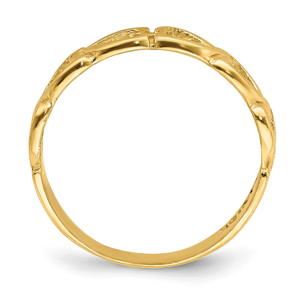 14K Yellow Gold Open Hearts Baby Ring