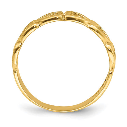 14K Yellow Gold Open Hearts Baby Ring