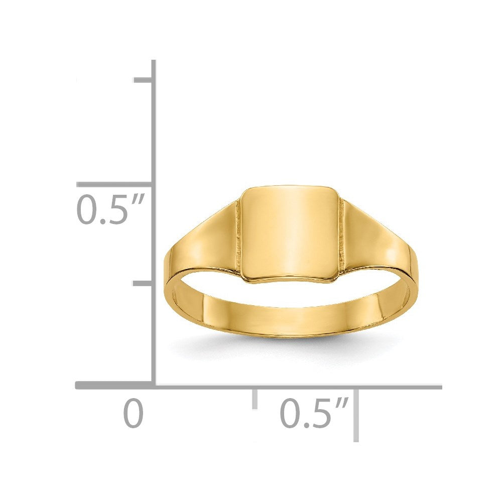 14K Yellow Gold Polished Square Signet Baby Ring