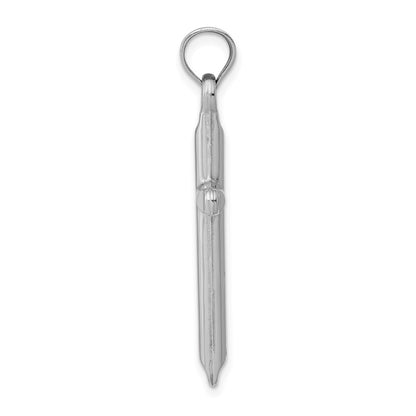 14K White Gold Hollow Cross Pendant