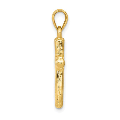 14K Yellow & Rhodium W/Rhodium Cross Pendant