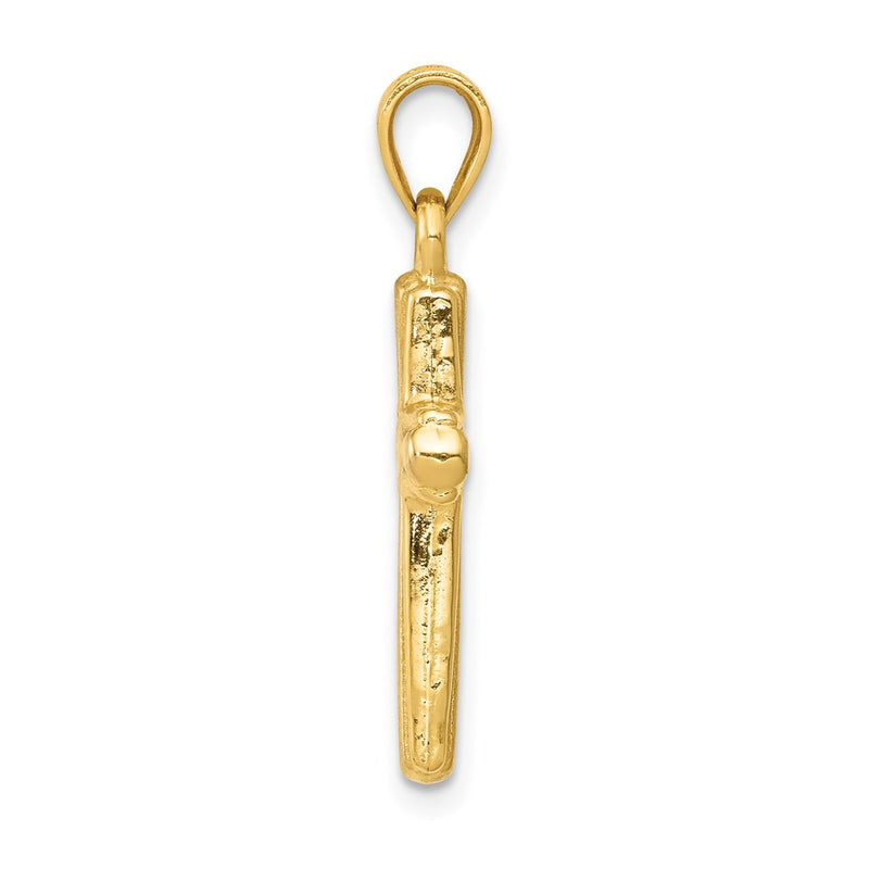 14K Yellow & Rhodium W/Rhodium Cross Pendant