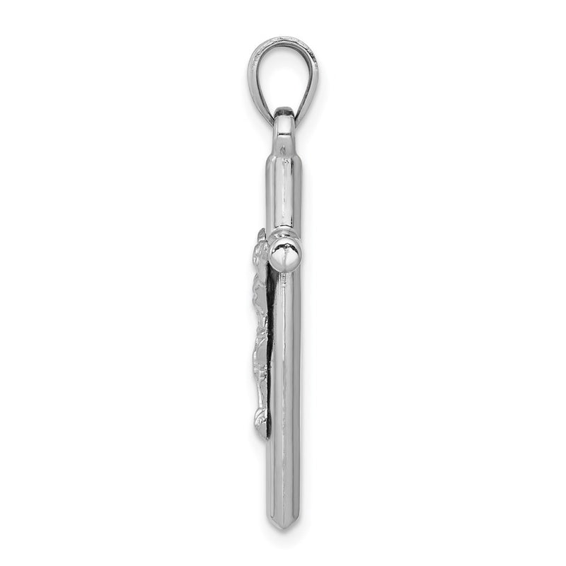 14K White Gold Crucifix Pendant