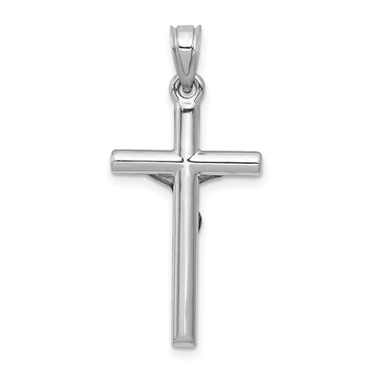 14K White Gold Crucifix Pendant
