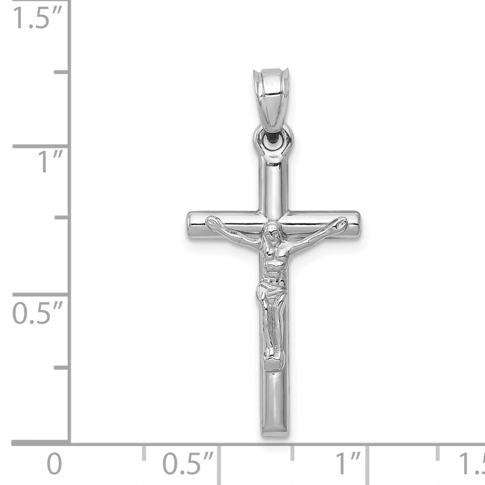 14K White Gold Crucifix Pendant