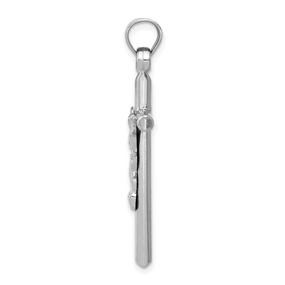 14K White Gold Crucifix Pendant