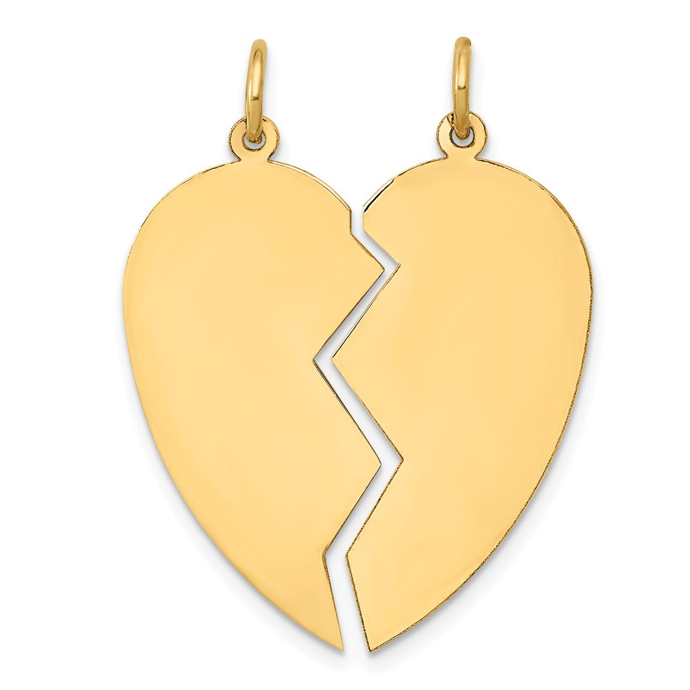 14K Yellow Gold 2 Piece Heart Charm Set