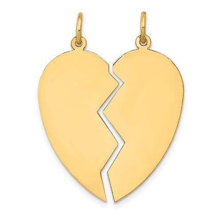 14K Yellow Gold 2 Piece Heart Charm Set