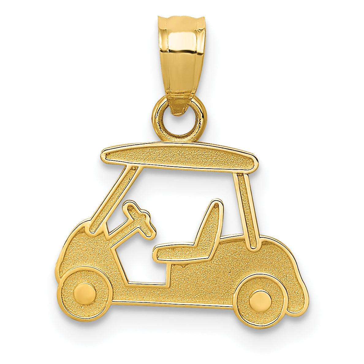 14K Yellow Gold Golf Cart Charm