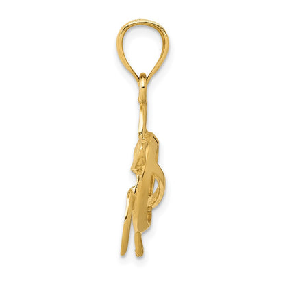 14K Yellow Gold Open Turtle Pendant