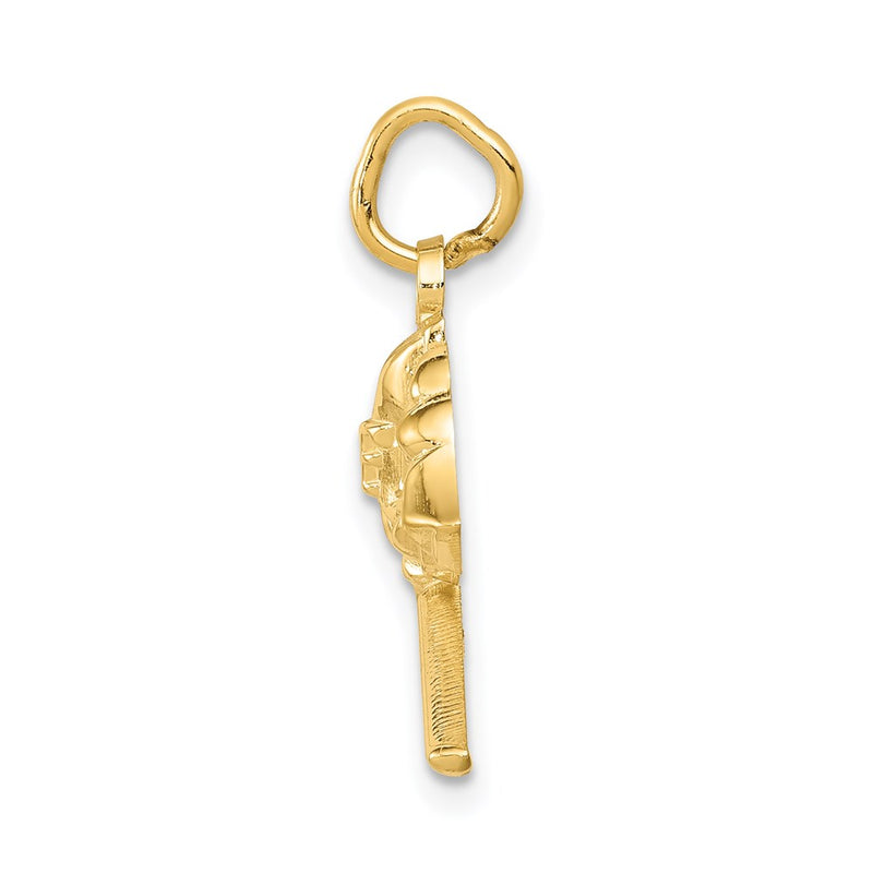 14K Yellow Gold Fire Department Charm