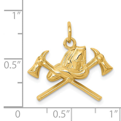 14K Yellow Gold Fire Department Charm