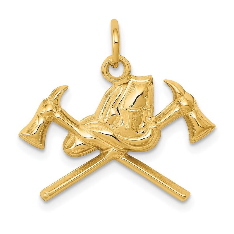 14K Yellow Gold Fire Department Charm