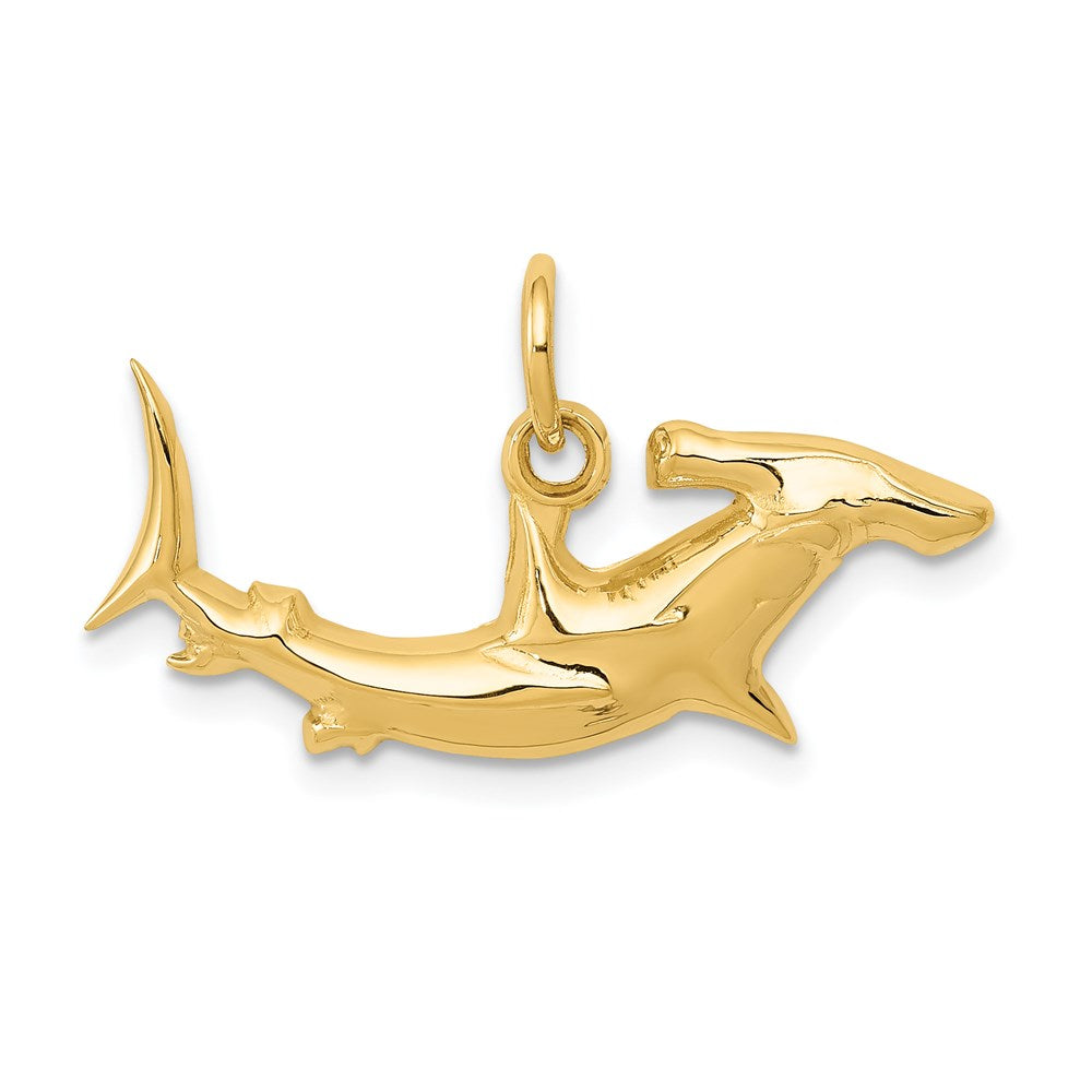 14K Yellow Gold Hammerhead Shark Charm