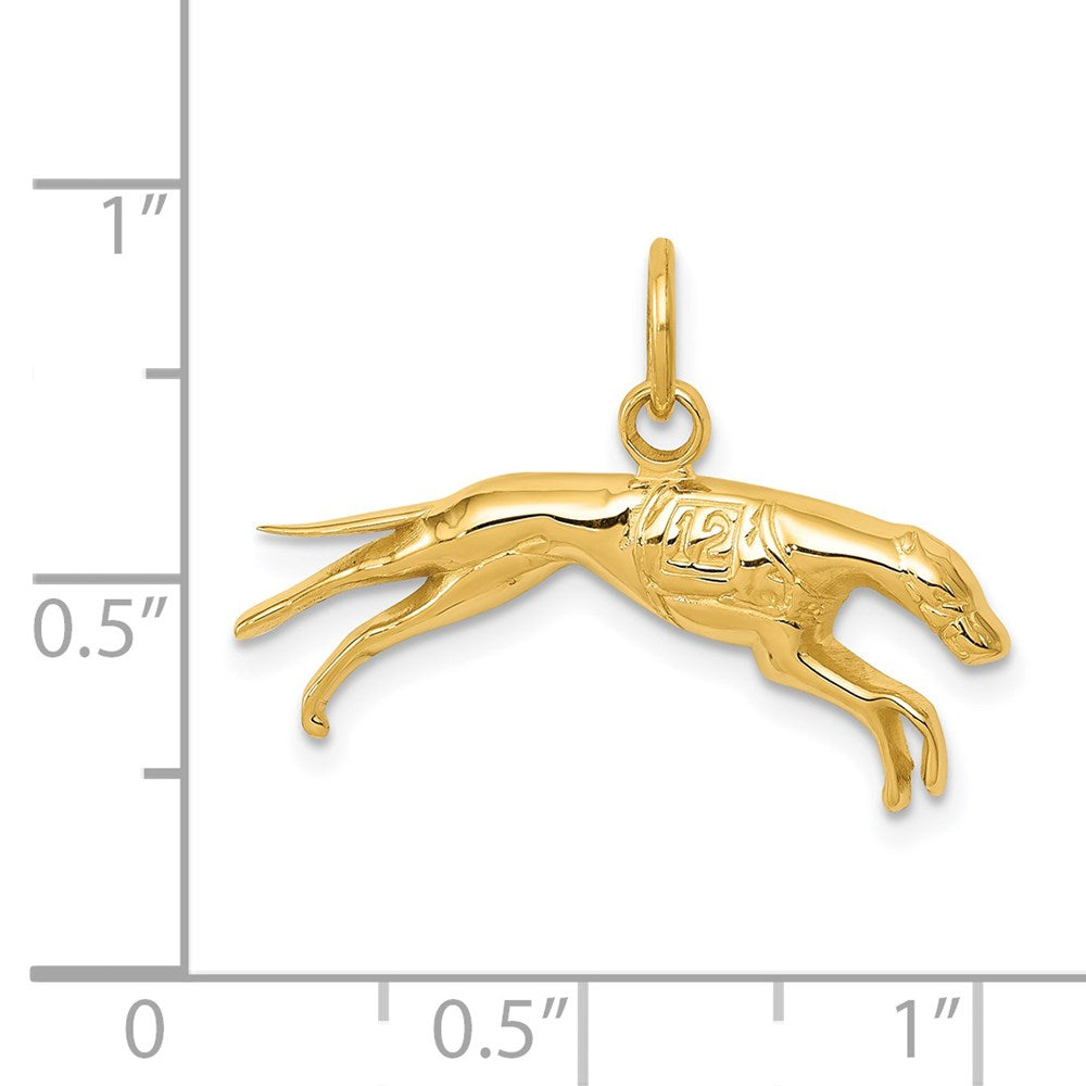 14K Yellow Gold Greyhound Charm