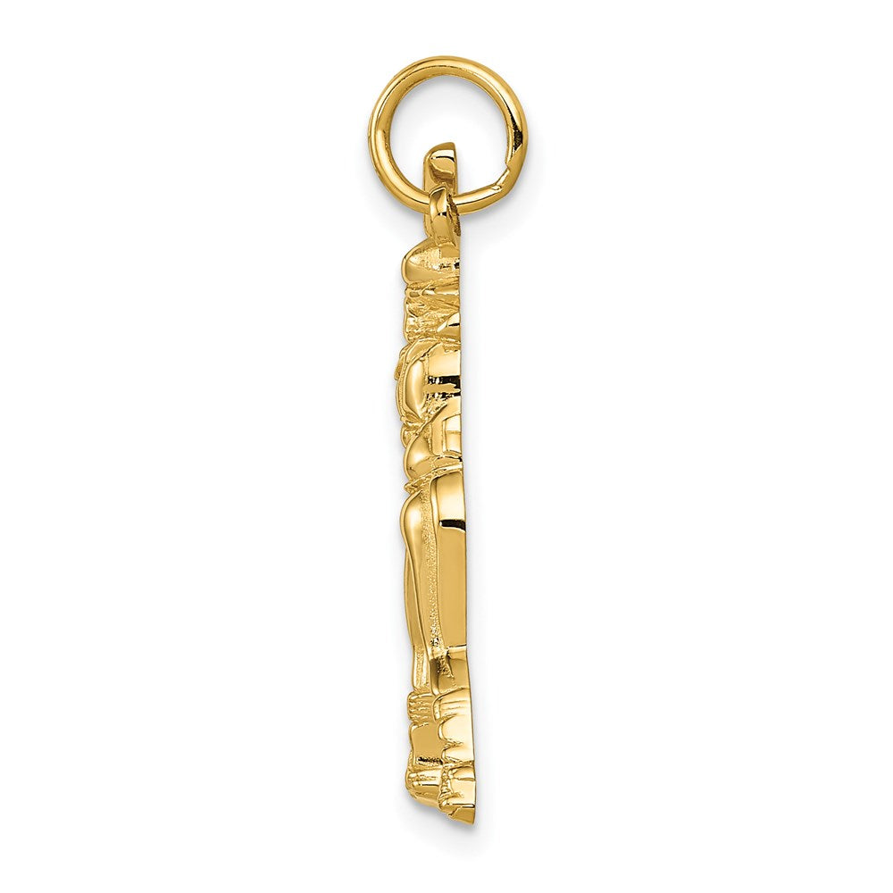 14K Yellow Gold Female Baseball Batter Charm