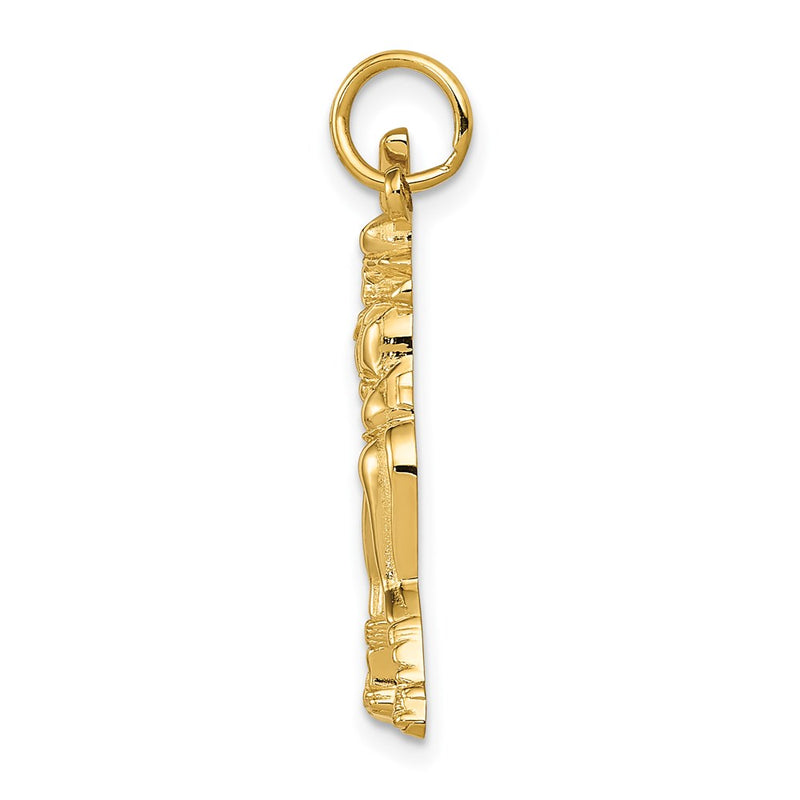 14K Yellow Gold Female Baseball Batter Charm