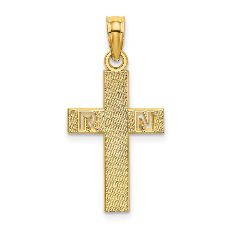 14K Yellow Gold Rn Cross Charm