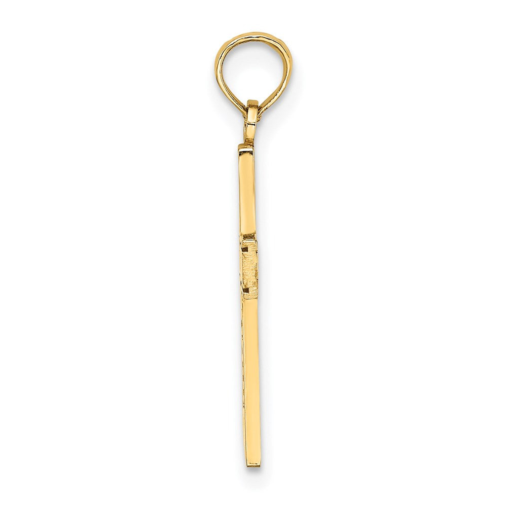14K Yellow Gold Nurse Cross Charm