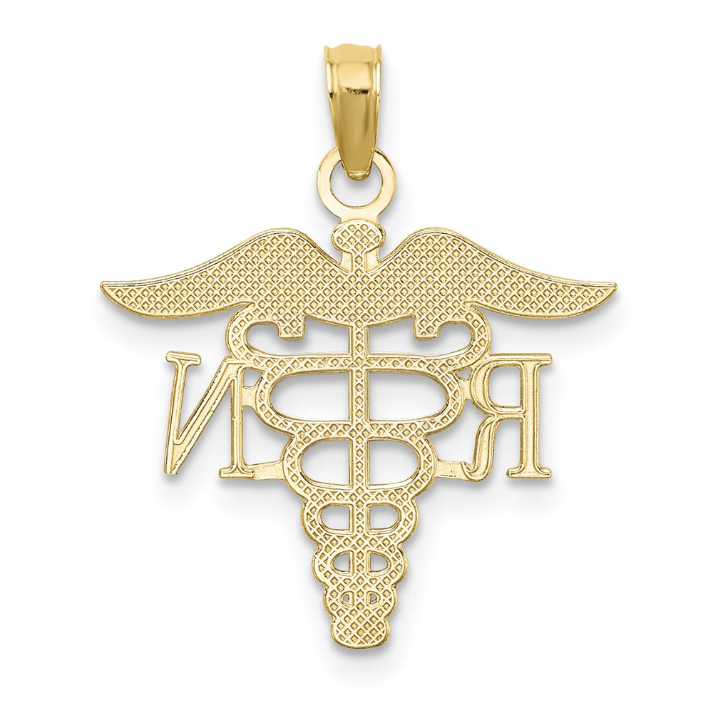 14K Yellow Gold Rn Caduceus Charm