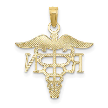 14K Yellow Gold Rn Caduceus Charm