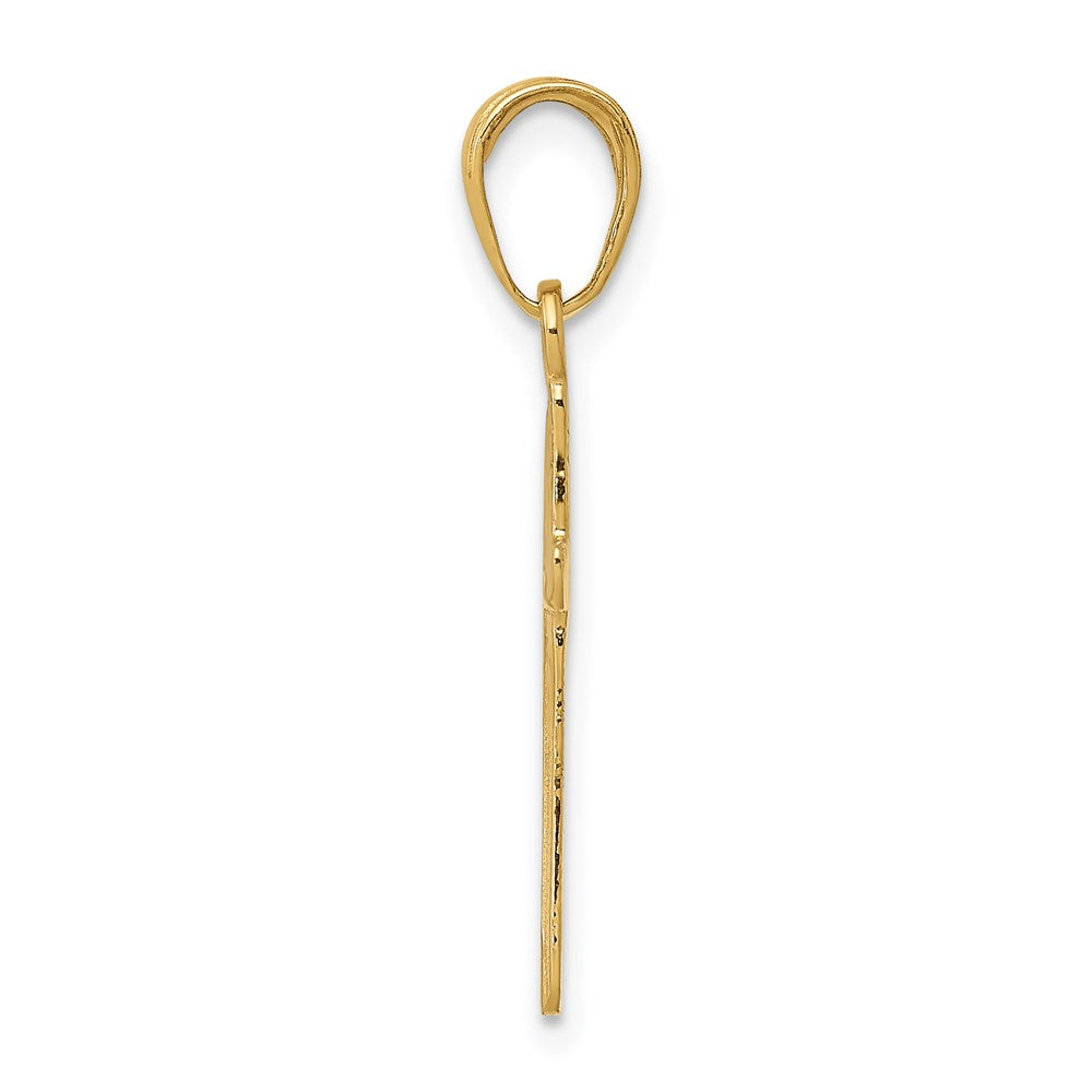 14K Yellow Gold Polished Cross Pendant