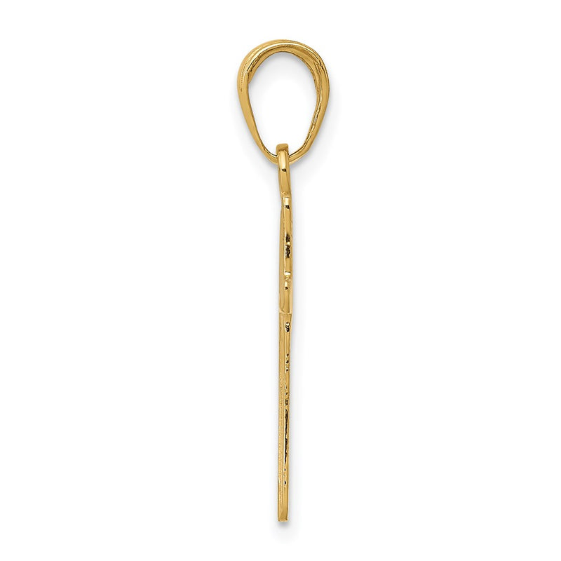 14K Yellow Gold Polished Cross Pendant