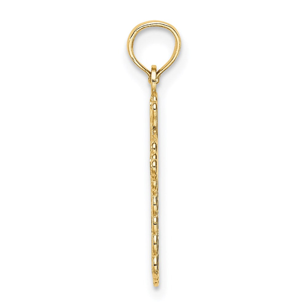 14K Yellow Gold Budded Cross Charm