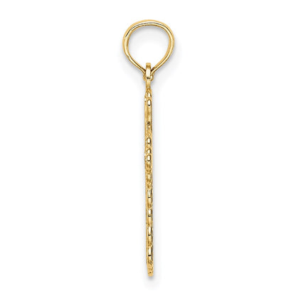 14K Yellow Gold Budded Cross Charm